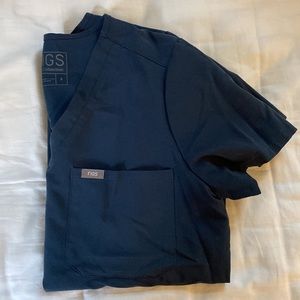 Figs “Dark Harbor” Catarina One Pocket Scrub Top - Small